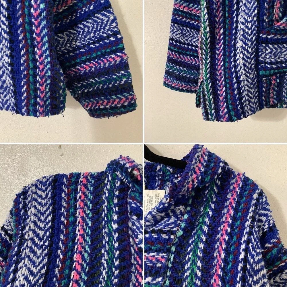 Baja Joe Blue Hoodie Small Bohemian Boho Hippie Festival Surfer Outdoorsy Skater